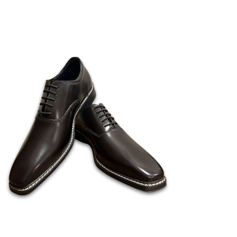 Premium Handcrafted Dark Brown Leather Oxford Shoes for Men - Image 2