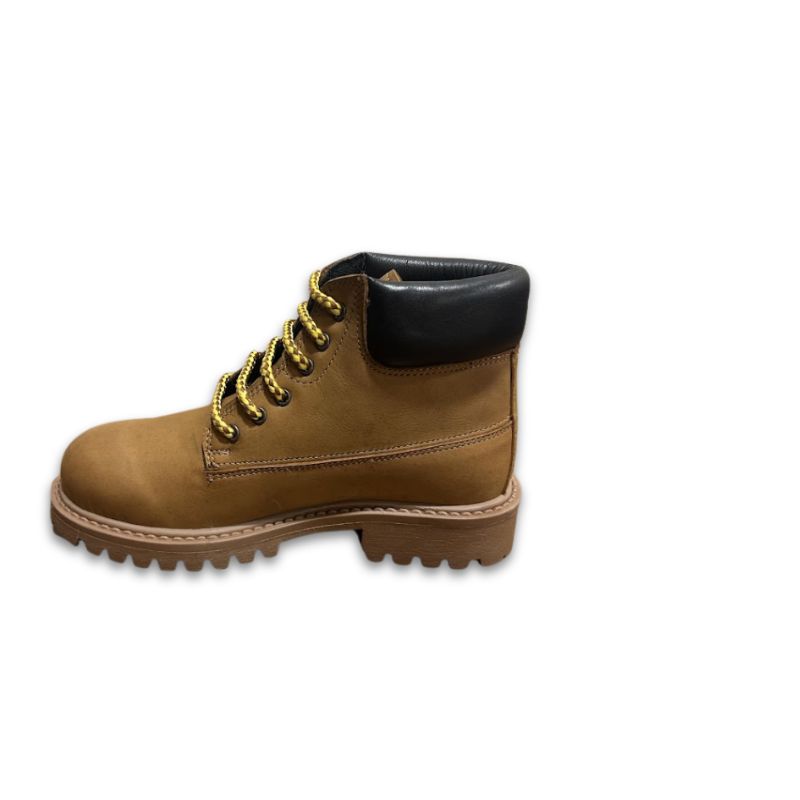 Kids Classic Honey Nubuck Outdoor Work Boots with Padded Collar - Image 3