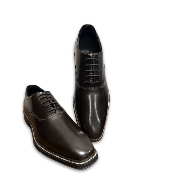 Premium Handcrafted Dark Brown Leather Oxford Shoes for Men - Image 3