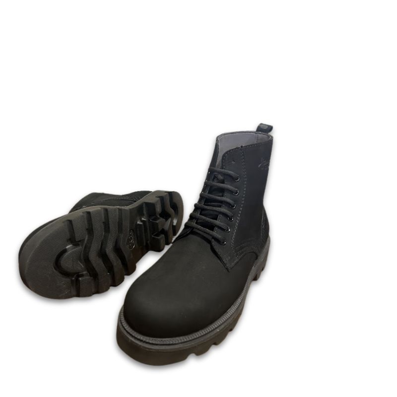 Men’s Black Rugged Nubuck Lace-Up Boots - Image 3
