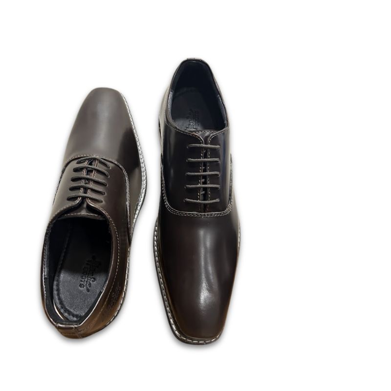 Premium Handcrafted Dark Brown Leather Oxford Shoes for Men - Image 4