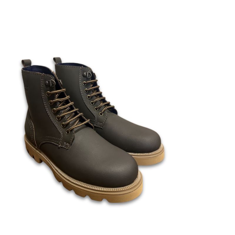 Men’s Brown Elephant colour Rugged Lace-Up Boots - Image 4