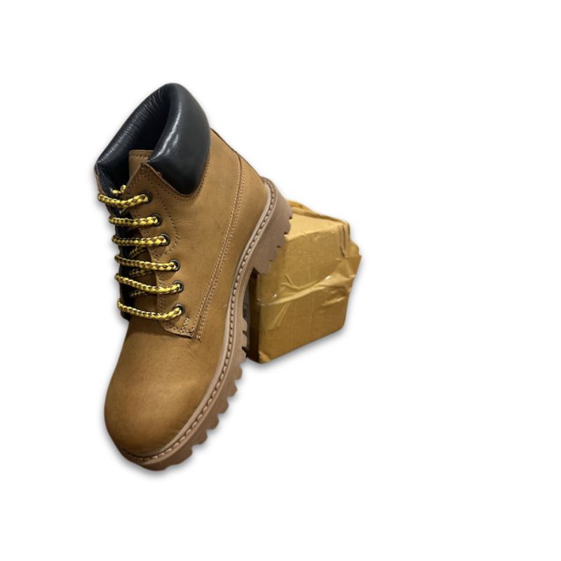 Kids Classic Honey Nubuck Outdoor Work Boots with Padded Collar - Image 5