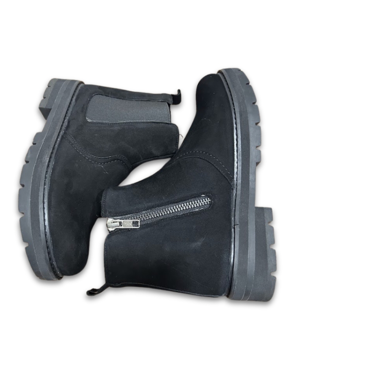 Kid’s Black Suede Leather Chelsea Ankle Boots with Side Zipper - Image 5