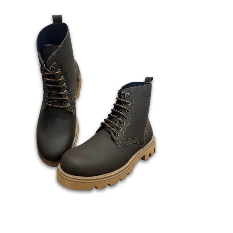 Men’s Brown Elephant colour Rugged Lace-Up Boots - Image 5