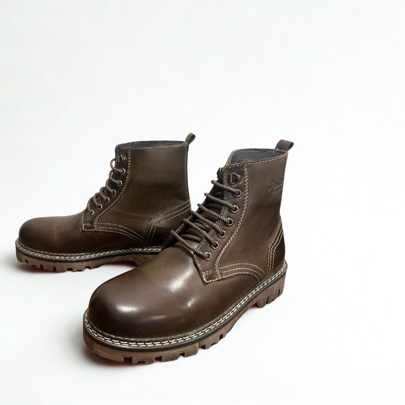 Men’s Brown Leather High-Ankle Boots - Image 5