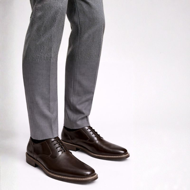 Premium Handcrafted Dark Brown Leather Oxford Shoes for Men