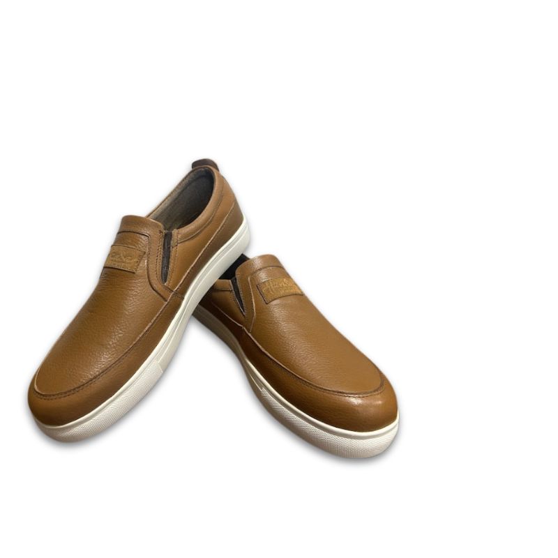 Men’s Tan Leather Slip-On Casual Shoes - Image 3