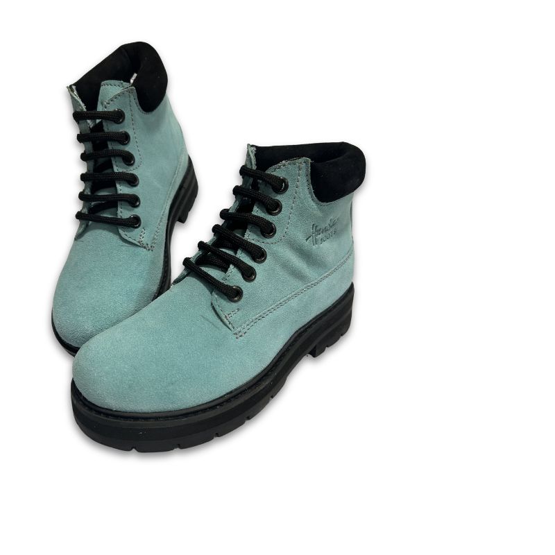 Kid’s Sea Green Ankle-High Suede Boots - Image 3
