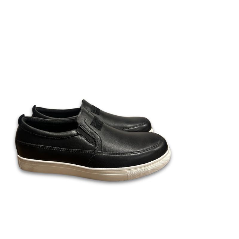Men’s Black Leather Slip-On Casual Shoes - Image 3