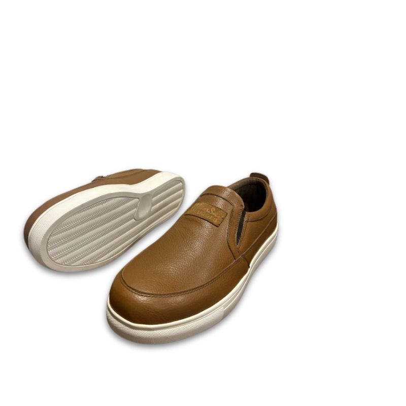 Men’s Tan Leather Slip-On Casual Shoes - Image 4