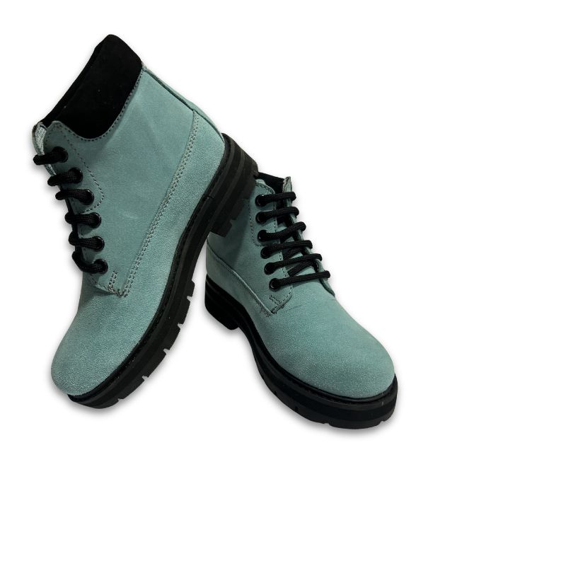 Kid’s Sea Green Ankle-High Suede Boots - Image 4