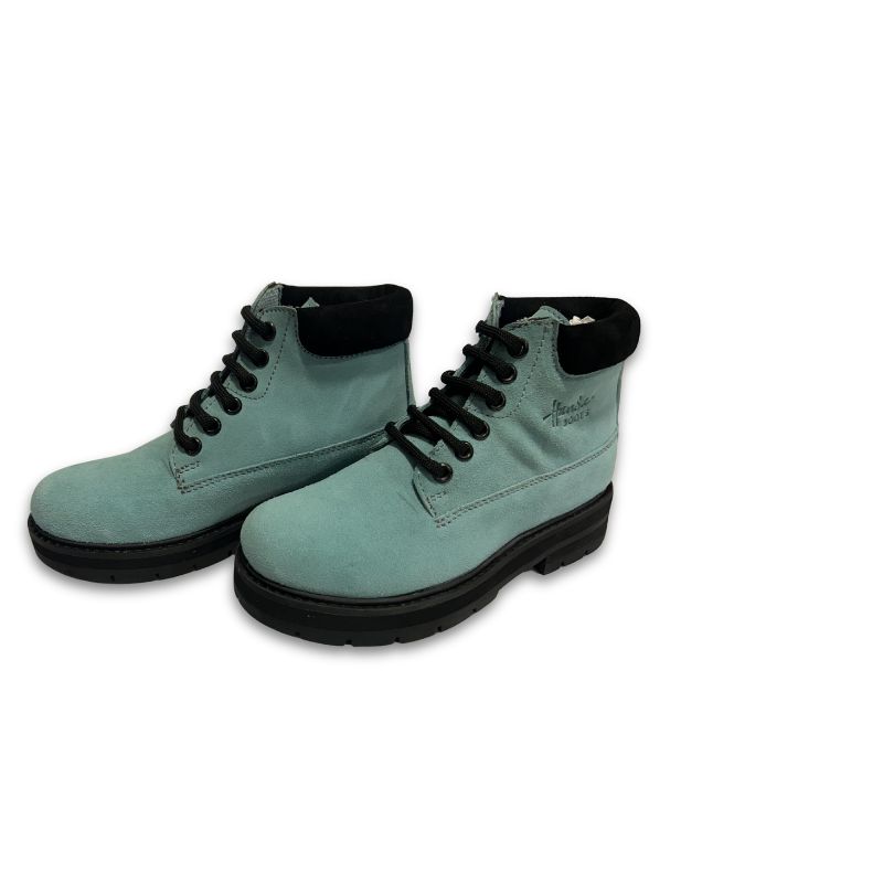 Kid’s Sea Green Ankle-High Suede Boots - Image 5