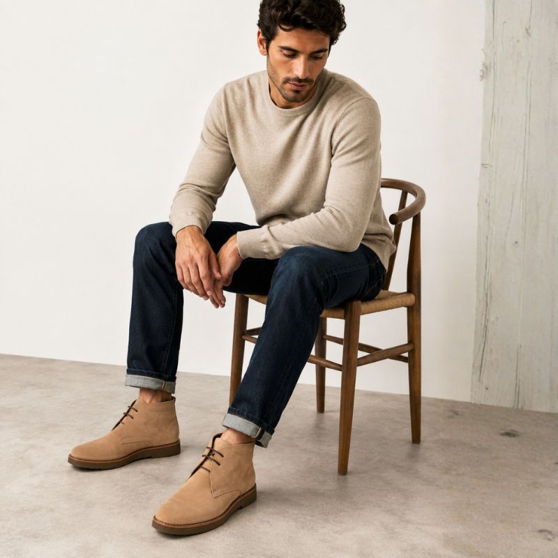 Men's Genuine Leather Desert Boots - Image 2