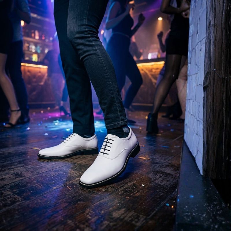 Hansa Men's Premium White Formal Oxford Shoes - Image 3